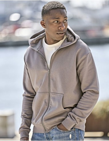 TEE-5154-UNLABELED Hooded Full Zip Sweatshirt